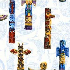   Totem Poles on Ivory By Robert Kaufman Fabrics Arts, Crafts & Sewing