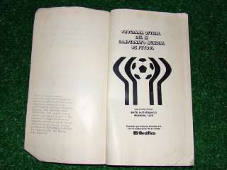 ARGENTINA WC 1978 OFFICIAL PROGRAM  