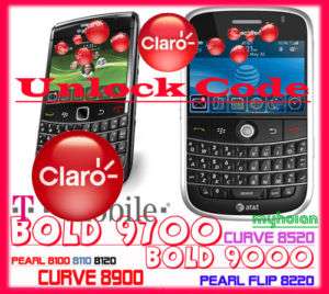 Unlock Code For Claro Puerto Rico Blackberry Curve 8520  