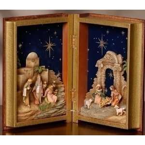  9 Lighted LED Nativity Shadobox Book w/2.5 Figurines 