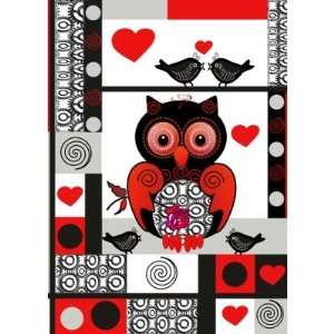   Valentines day card with Owl Lovebirds