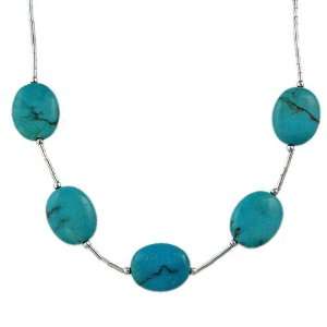  Silvermoon Sterling Silver Turquoise Oval Necklace 