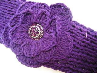 Knit HEADBAND w/ GEM STONE earwarmer~ Cute & Cozy ♥☮  