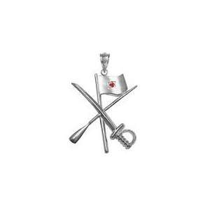  Color Guard Flag Rifle Saber Color Guard Charm with Ruby 