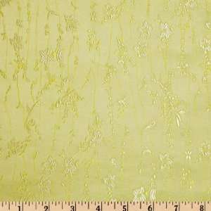  29 Wide Chinese Silk Brocade Floral Vines Ivory Fabric 