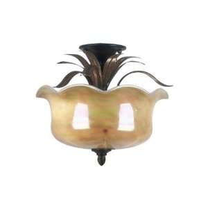  Blossom 2 light Semiflushmount Ambr Iridescent Aruba Teak 