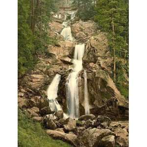 Vintage Travel Poster   The Waterfall Treiberg Black Forest Baden 