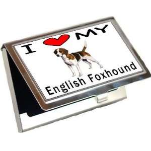  I Love My English Foxhound Business Card Holder Office 