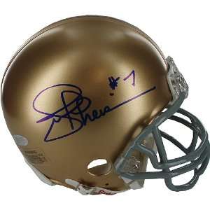  Joe Theismann Autographed Mini Helmet   Notre Dame Sports 