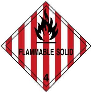  4 x 4 D.O.T. Labels   Flammable Solid