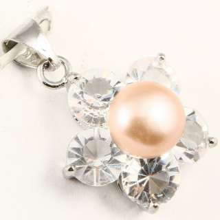 PINK PEARL WHITE CRYSTAL CLUSTER PENDANT *P224p*  