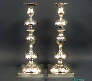 Fine Petticoat Silver Candlesticks Norblin Warsaw c1880  