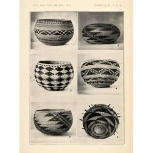  1910 Print Pomo Native American California Tribe Basketry 