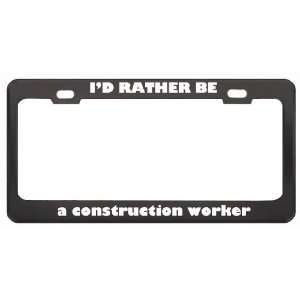   Construction Worker Profession Career License Plate Frame Tag Holder