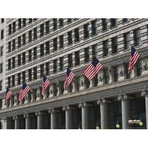  American Flags Decorate the Front of a Michigan Avenue Building 
