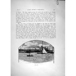  River Thames 1885 Cassell Tilbury Fort Erith Pier Print 