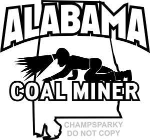 ALABAMA Coal Miner Window Decal Bumper Sticker  