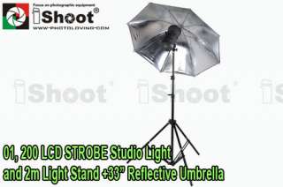 shining 200 lcd strobe portable digital studio flash light stand is 
