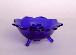 Fenton Candlestick Cobalt Blue Color Petal Design 1930s Circa  