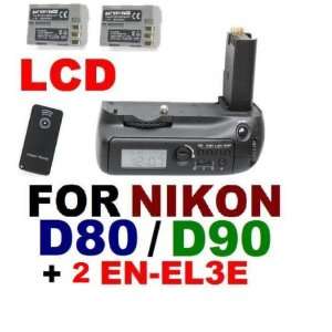  NEW LCD Battery Grip for NIKON D80 D90 Cameras w/ IR 