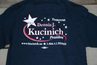 Elect Dennis Kucinich Democrat Political Tee Shirt XL  
