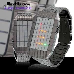 Influx   Japanese Inspired Red Orange Green LED Watch  