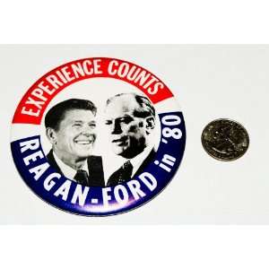   Collectible Button  Ronald Reagan & Gerald Ford 1980 