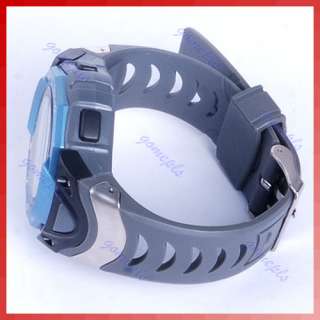 Waterproof Cold Light Plastic Band Sport Digital Watch Blue  