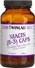 Niacin B 3 1000 mg 100 Caps, Twinlab, Cholesterol 027434006316  