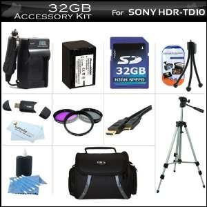  32GB Accessory Kit For Sony HDR TD10 Handycam 3D Camcorder 