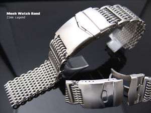 Flexi 19mm, 21mmSHARK Mesh Divers Watch Band Bracelet  