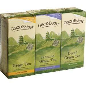 Good Earth Green Tea Variety  Lemongrass/Jasmine/Decaf Lemongrass 3 x 