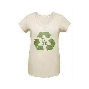   Womens Missy Organic V Neck T Shirt by 5th & Ocean   Off White Medium