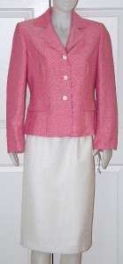   200 Suit Studio Pink white Skirt Suit Shangri La blazer jacket career
