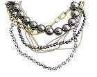 Multi Layers Black Beads all Kinds Rhinestone Gold Tone Pearl Chains 