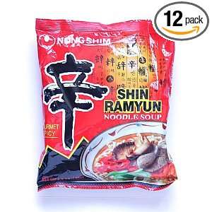 Shin ramyun noodle soup 120g (Pack of 12)  Grocery 