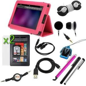 Multi touch Display Wi Fi Tablet IncludesHot Pink PU Leather Stand 