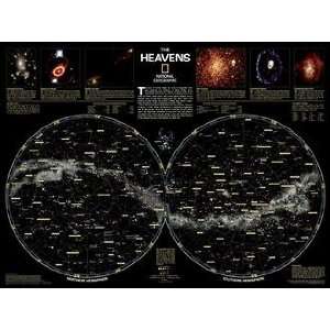   The Heavens   Star and Constellation Map Chart Poster