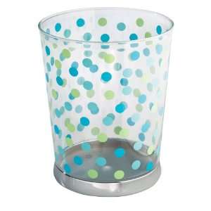   Glee Rain Waste Can, Clear with Colored Dots