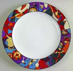 Furio Salad Plate with Fruit and Kitchen Items  