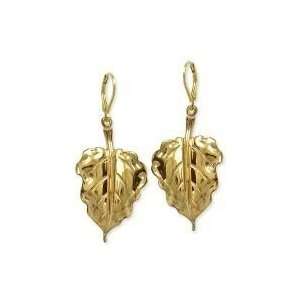  14k Gold Vermeil Leaf Earrings Jewelry