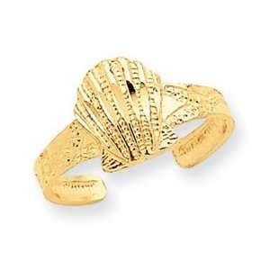    14K Diamond Cut Scallop Shell Toe Ring   JewelryWeb Jewelry