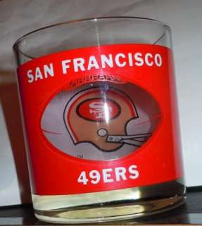 Vintage San Francisco 49ers See Through Drink Glass NFL  