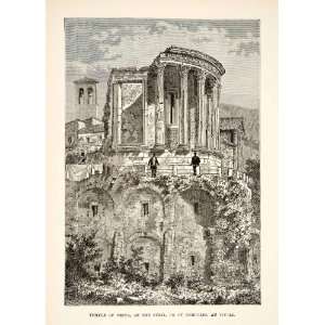  1890 Wood Engraving (Photoxylograph) Ancient Temple Vesta 