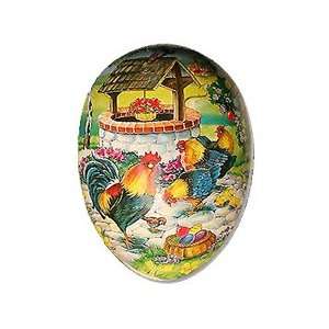  6 Papier Mache Roosters Well Easter Egg Container 
