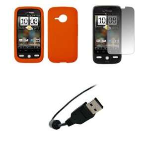  HTC Droid Eris   Premium Orange Soft Silicone Gel Skin 