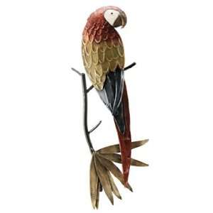   Parrot on Branch Wall Hanging (Sheet Metal & Wire)