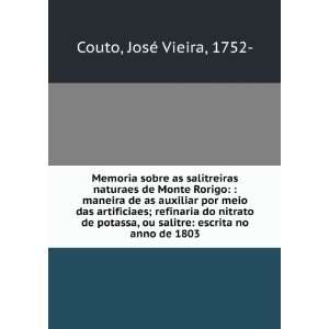   salitre escrita no anno de 1803. JosÃ© Vieira, 1752  Couto Books