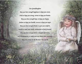 WISH 4 OUR GRANDDAUGHTER Poem Prayer Personalized Name  