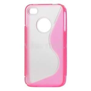 Shape PC & TPU Protective Case for iPhone 4 4S   Pink + USB Data 